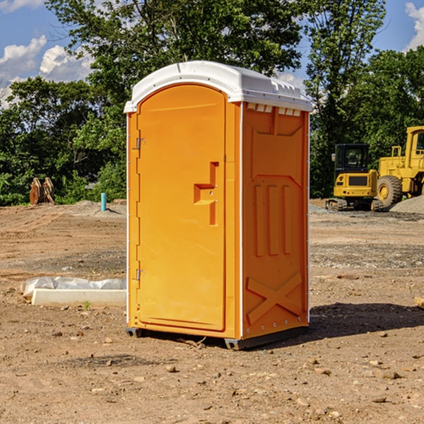 how often are the porta potties cleaned and serviced during a rental period in Blooming Valley